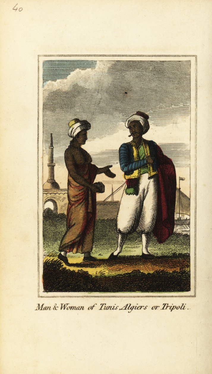 Mann og kvinne fra Tunis, Alger eller Tripoli av English School