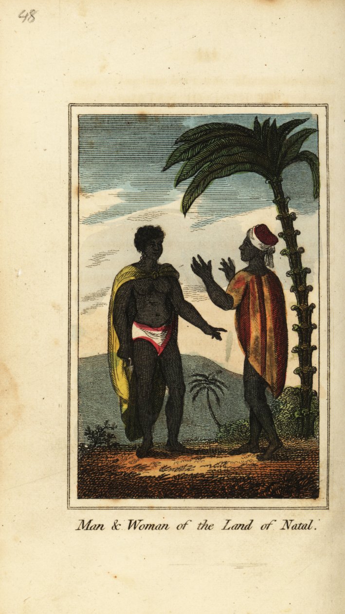 Mann og kvinne i landet Natal, Sør-Afrika av English School