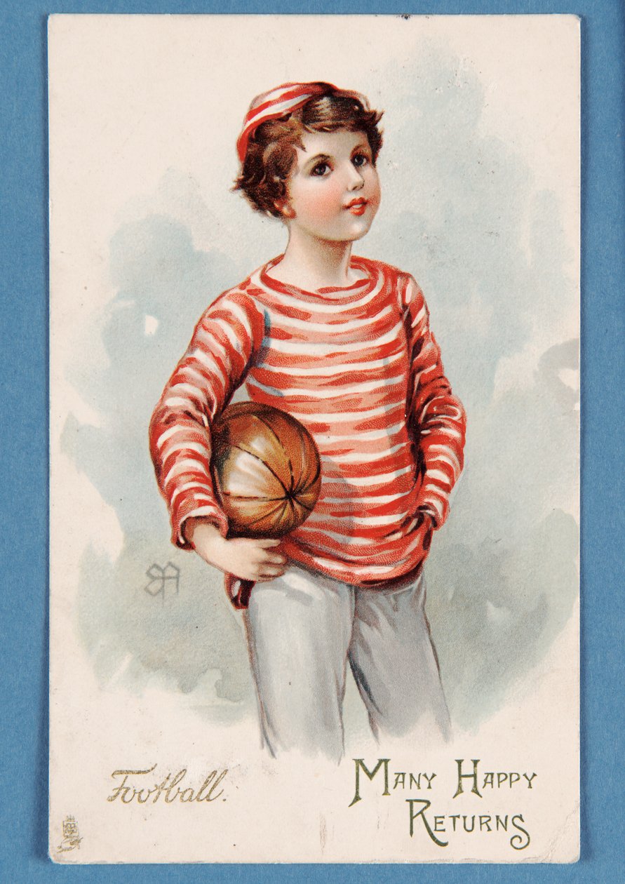 Mange glade returer, bursdagspostkort, 1909 av English School