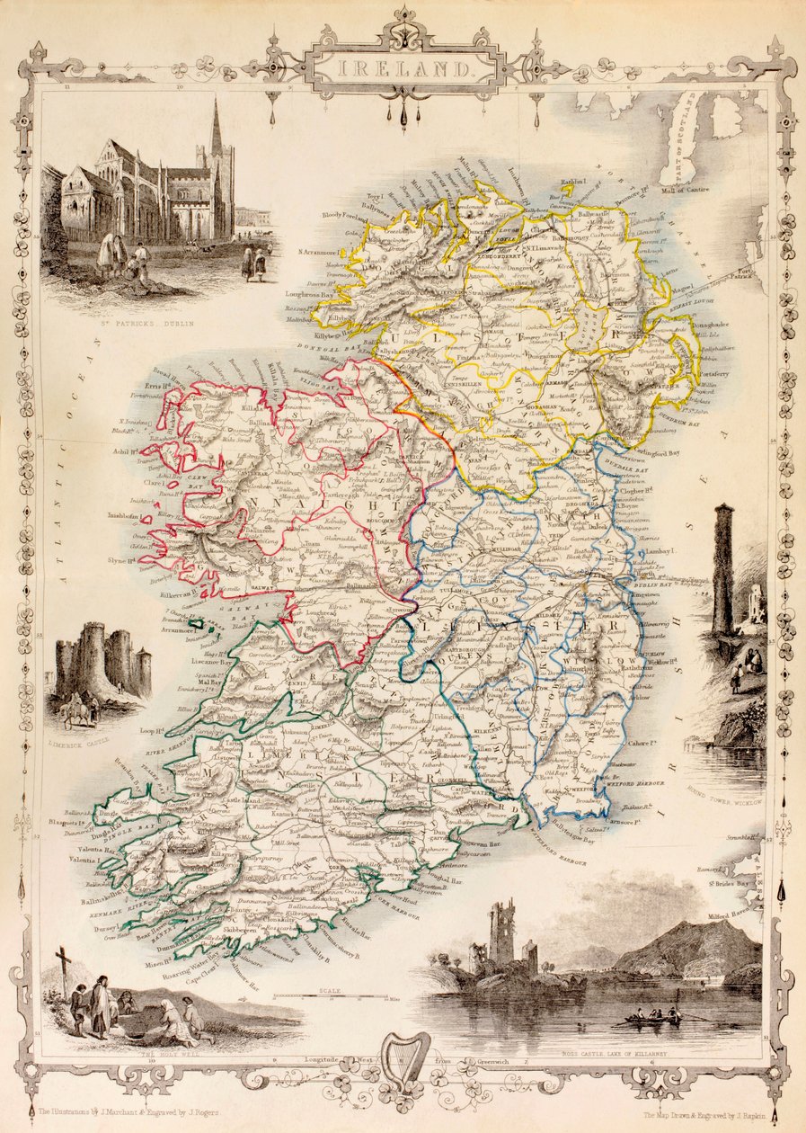 Kart over Irland fra 