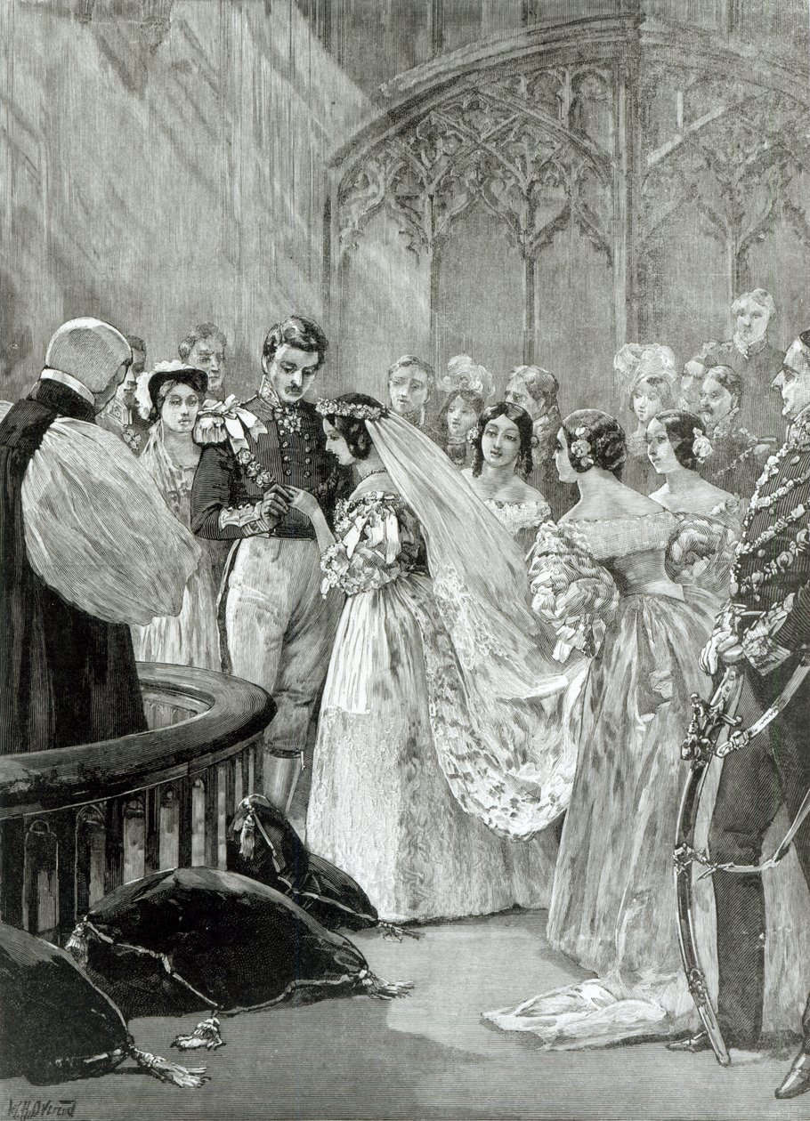 Ekteskap mellom dronning Victoria (1819-1901) og prins Albert (1819-61) ved St. James