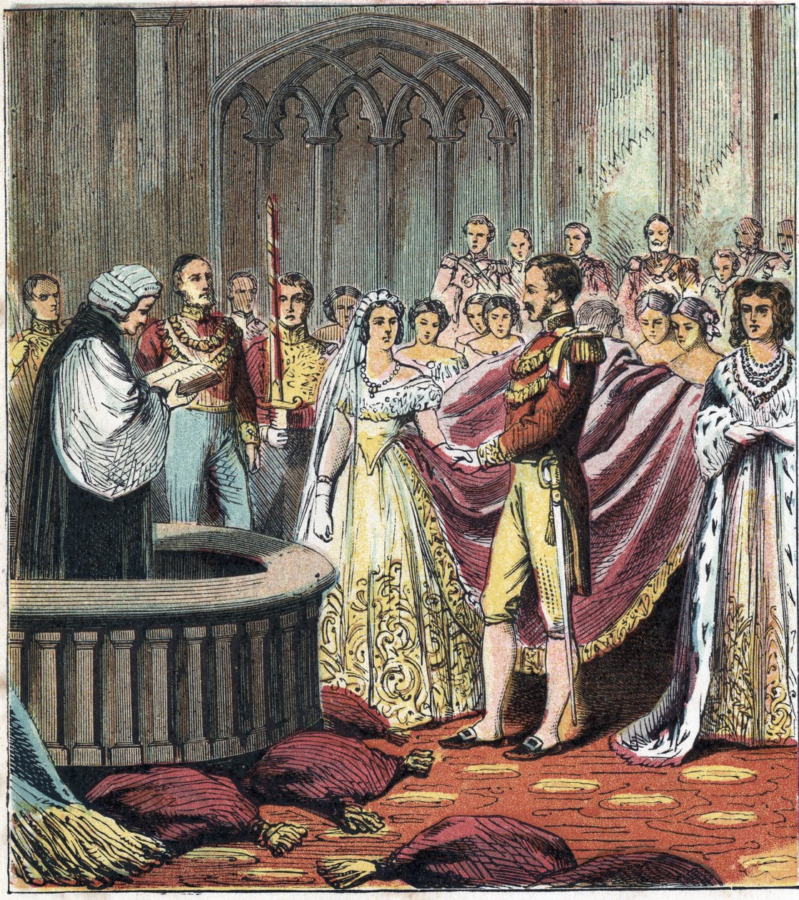 Ekteskap med dronning Victoria Iere (1819-1901) og prins Albert av Sachsen Cobourg Gotha (Sachsen-Coburg-Gotha) av English School