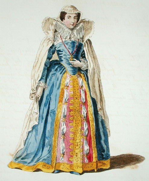 Mary Queen of Scots (1542-87) (farget gravering) av English School