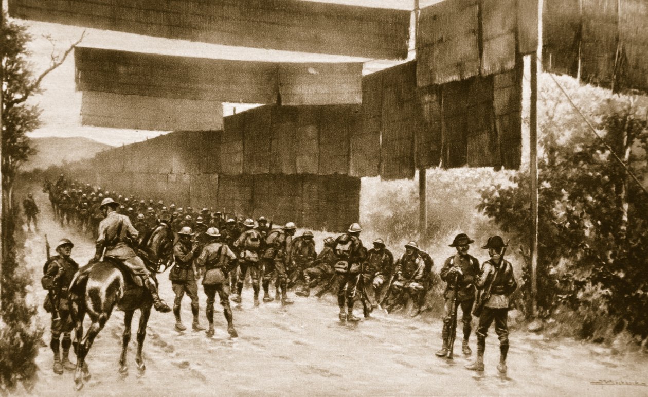 Matteskjermer for utsatt vei: en enhet ansatt av italienerne som rykket frem mot Gorizia, 1914-19 av English School