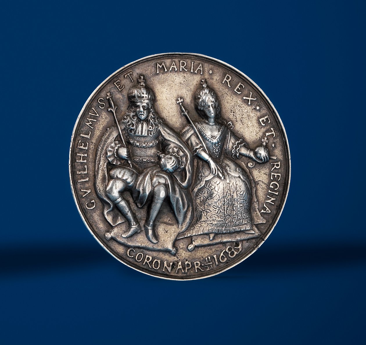 Medalje til minne om William og Marys kroningsfestligheter i Amsterdam, 1869 (sølv) (forsiden av 419669) av English School