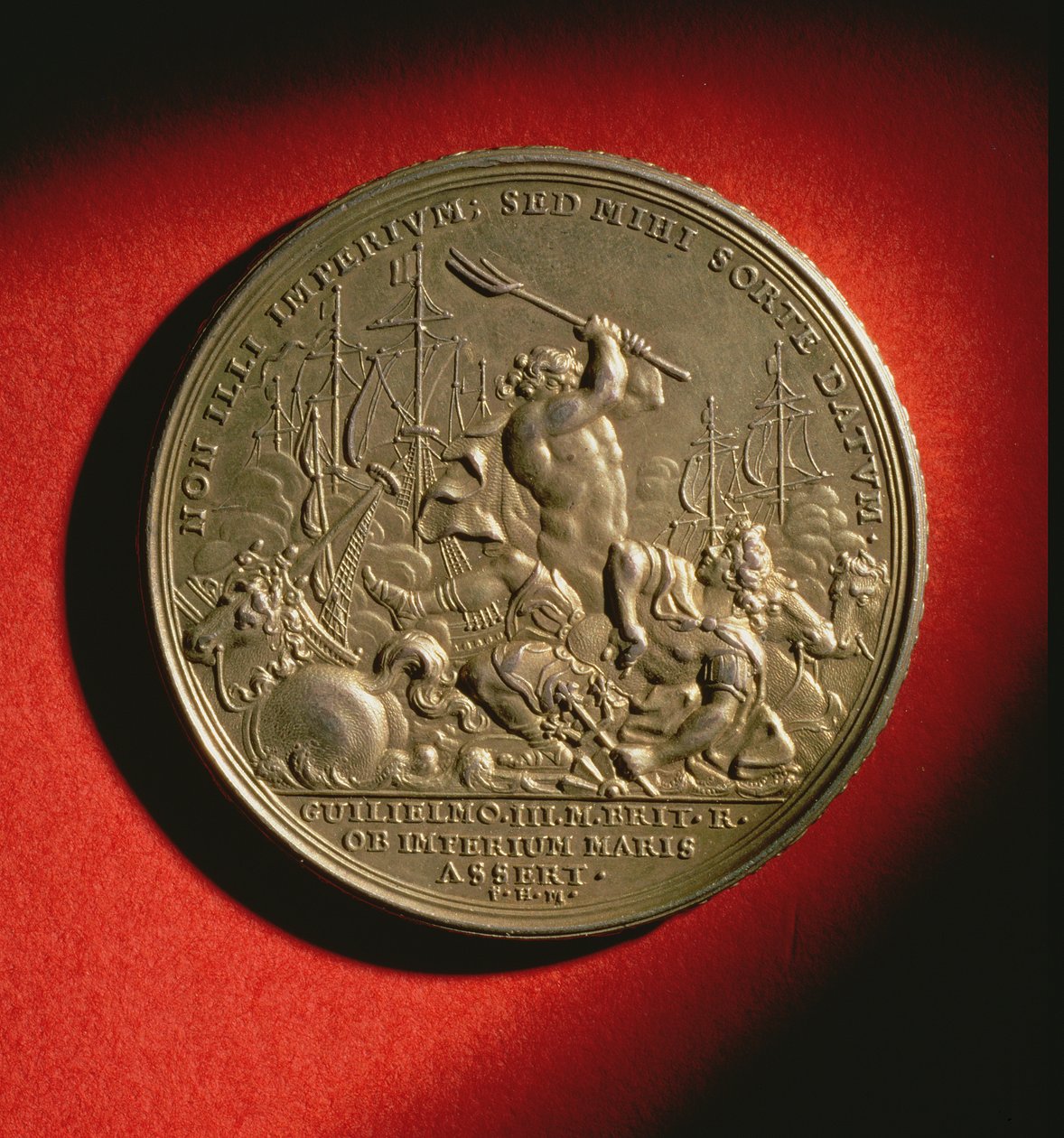 Medalje til minne om slaget ved La Hogue i 1692 (metall) (se også 144617) av English School
