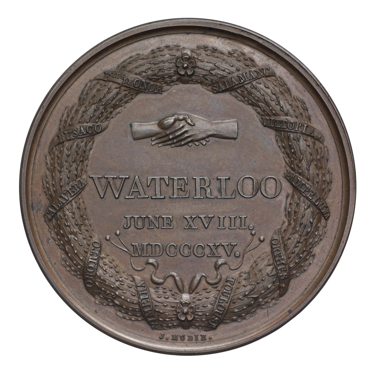 Medalje til minne om slaget ved Waterloo av English School