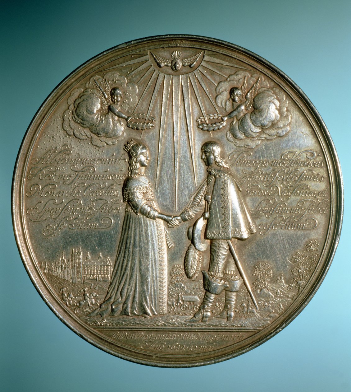 Medalje til minne om bryllupet til prinsesse Mary (1631–60) med William II av Orange (1626–50), 1640 av English School