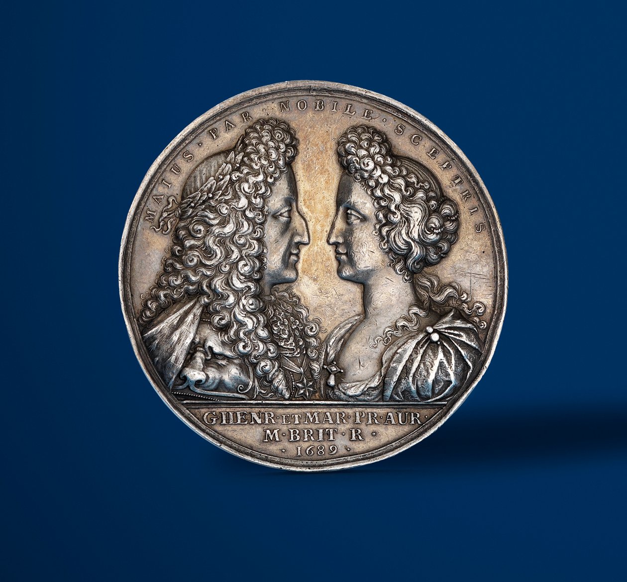 Medalje til minne om kroningen av William og Mary, 1689 (sølv) (forsiden av 419668) av English School