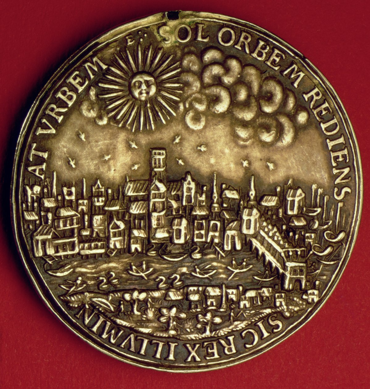Medalje til minne om tilbakekomsten av Charles I (1600-49) til City of London etter den skotske kroningen, 1633 (metall) av English School