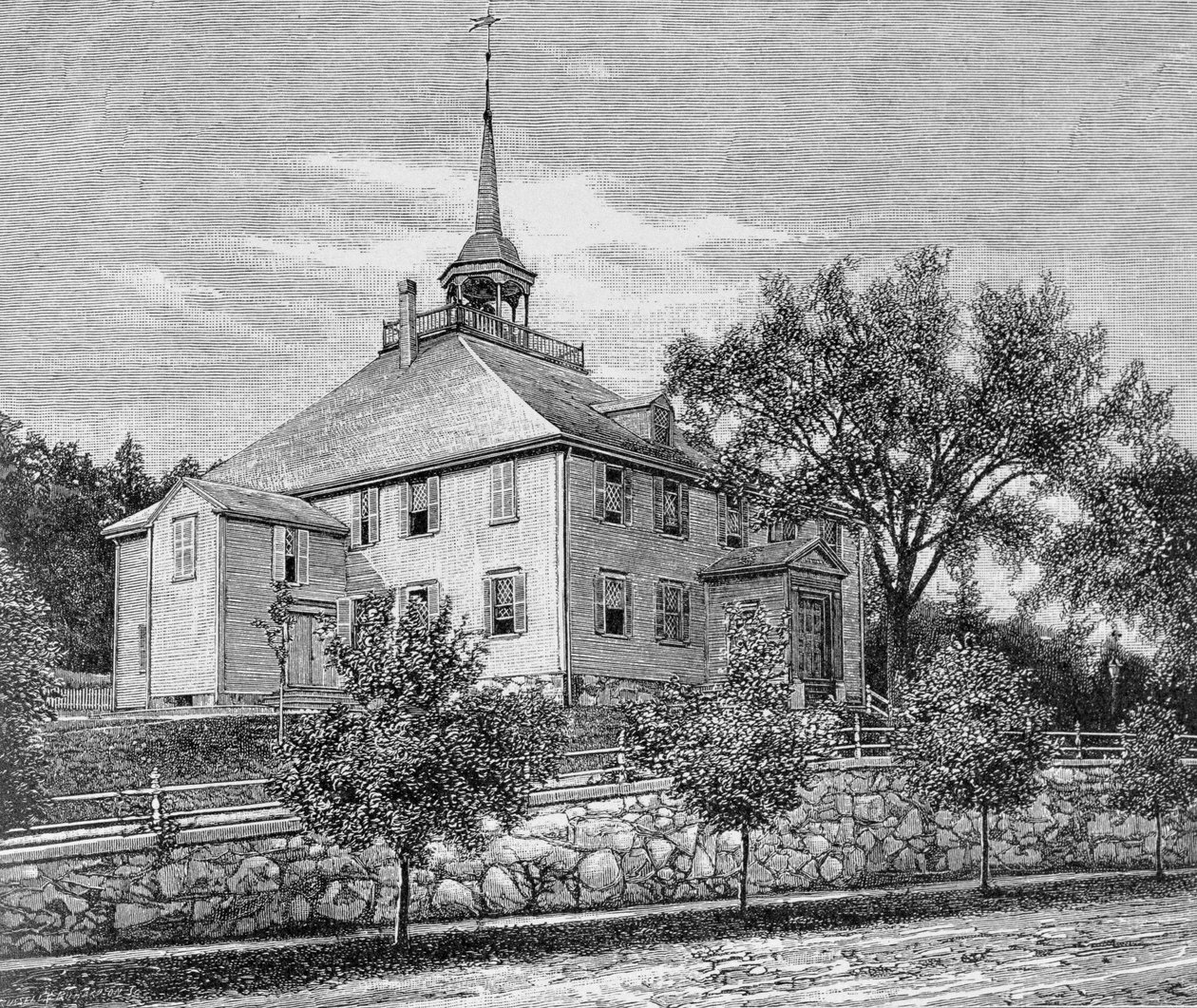 Meeting House at Hingham, illustrasjon fra bind III av 