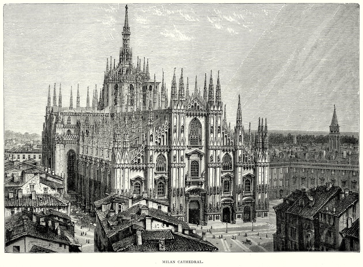 Milanos katedral (gravering) av English School