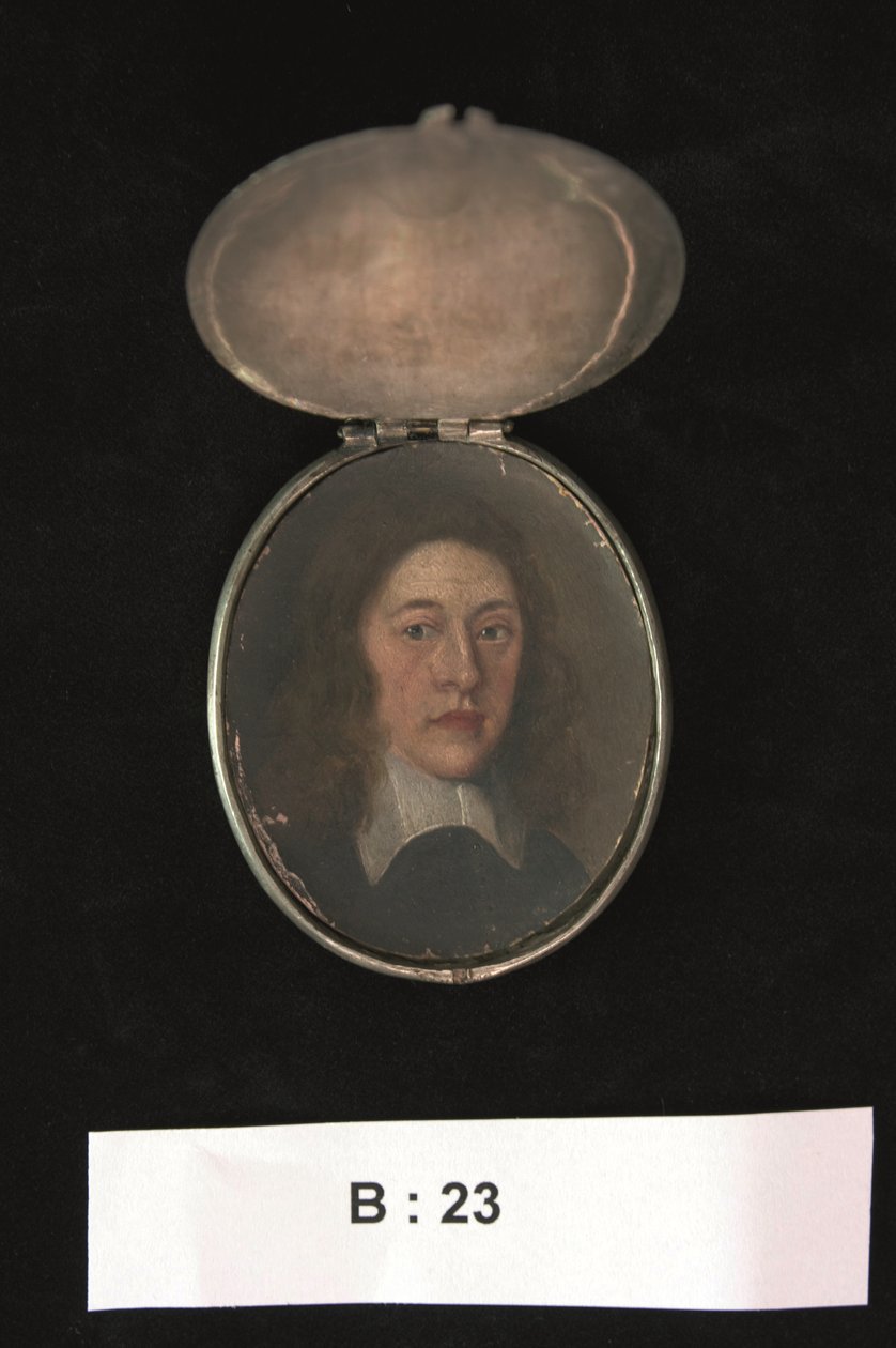 Miniatyr av Henry Cromwell, Lord Lieutenant of Ireland, ca. 1655-59 (akvarell) av English School