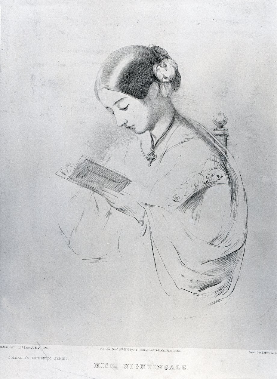 Frøken Florence Nightingale (1820-1910) 1854 av English School
