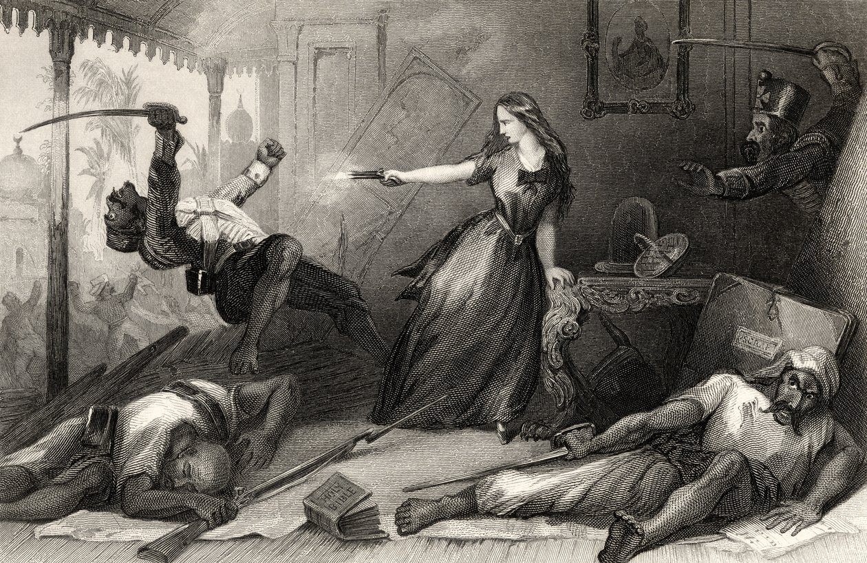 Frøken Wheeler forsvarte seg mot Sepoys ved Cawnpore i 1857, fra 