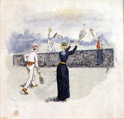 Mixed Doubles (akvarell, penn og blekk på papir) av English School