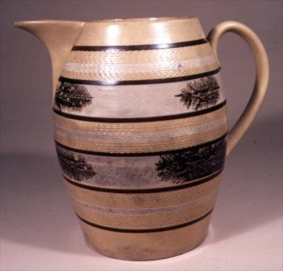 Mokka krukke, sannsynligvis laget i Staffordshire, ca. 1830 (steintøy) av English School