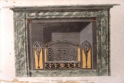 Mona marmor skorsteinsstykke, plate 90 fra Ackermann