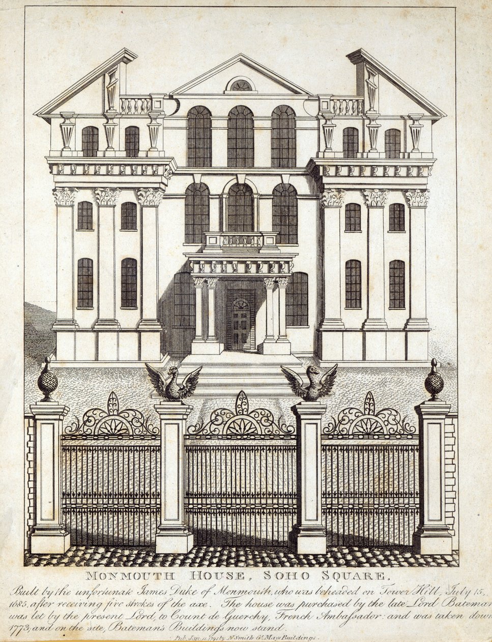 Monmouth House, Soho Square, utgitt av N. Smith, Gt Mays Buildings, 11. januar 1791 av English School