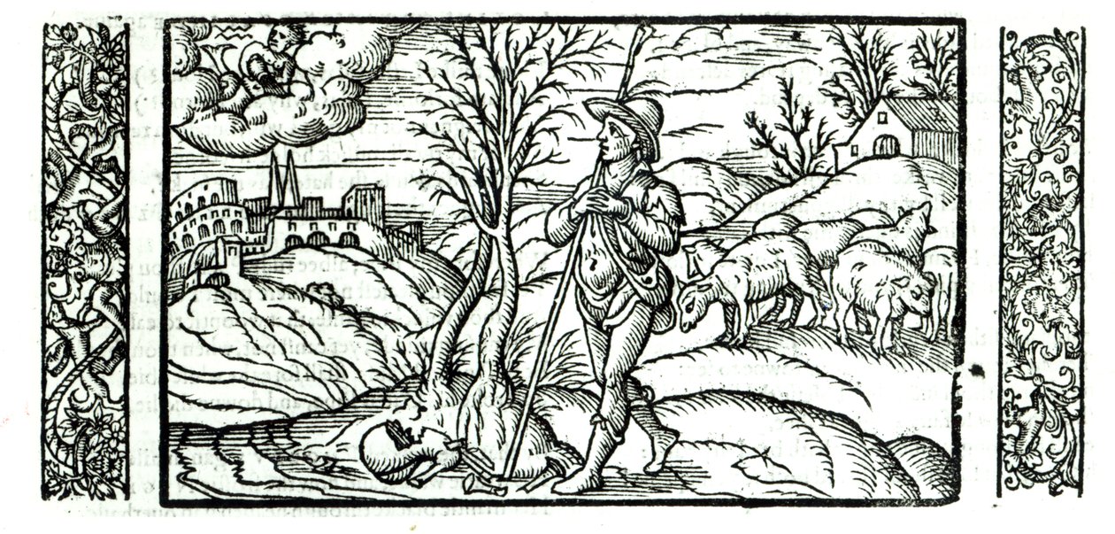 Januar måned fra en Shepherds-kalender, 1579 av English School