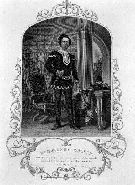 Mr. Creswick som Hotspur, Act II Scene 3 fra Henry IV (Del I) fra en daguerrotypi av Paine of Islington, pub. av John Tallis & Co. (litho) av English School