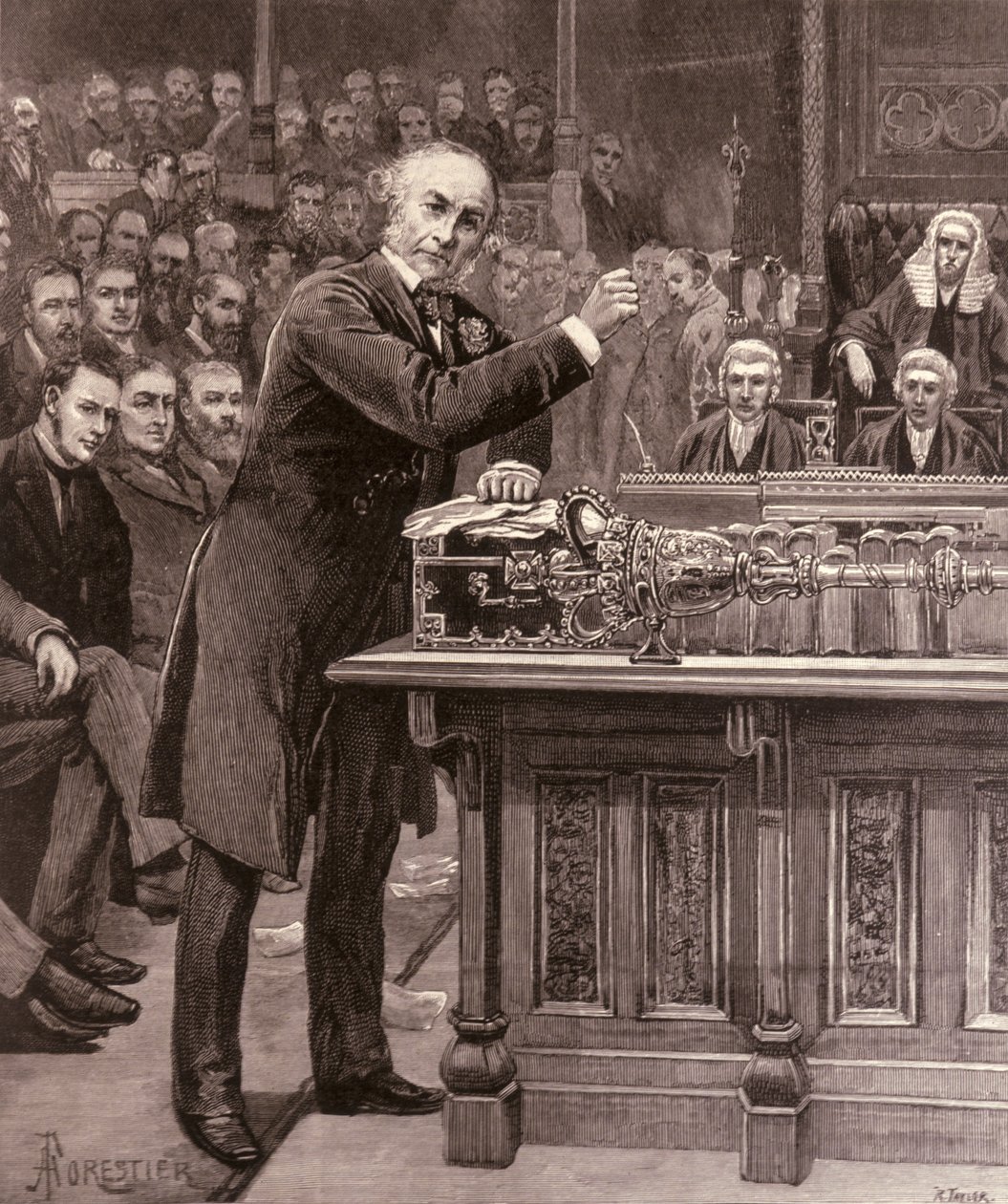 Mr. Gladstone forklarer til House of Commons sin ordning for regjeringen i Irland, fra 
