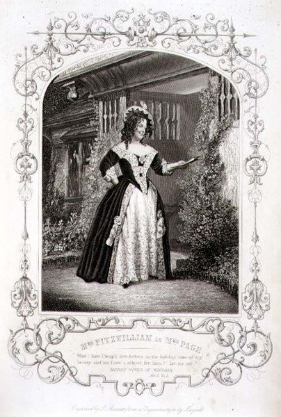Mrs Fitzwilliam som Mrs Page, Act II Scene 1, i 
