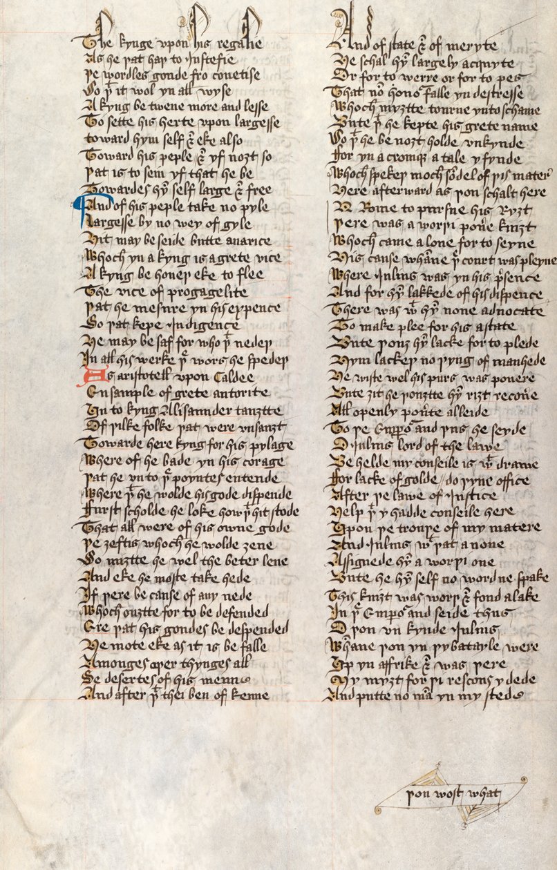 Ms326 f166v, Confessio Amantis av John Gower (penn og blekk på vellum) av English School