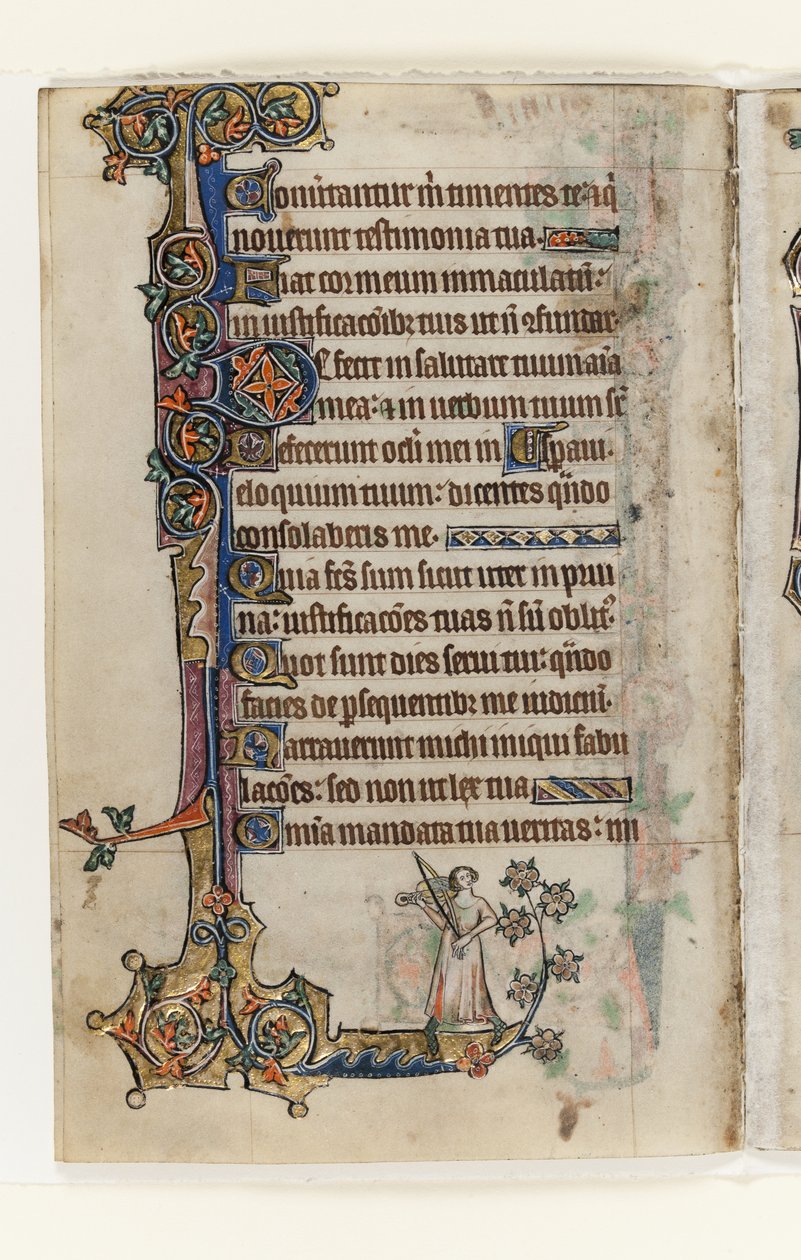 Ms 1-2005, f.175v, fra Macclesfield Psalter, Use of Sarum, East Anglia, ca. 1330 (penn & blekk og tempera på vellum) av English School
