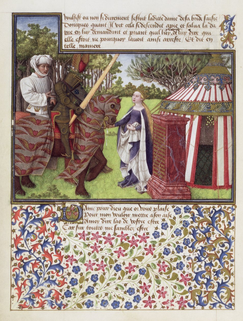 Ms. 2597 Heart and Desire with Hope at his House, faksimileutgave av Livre du Coeur dAmours Espris av Rene dAnjou av English School