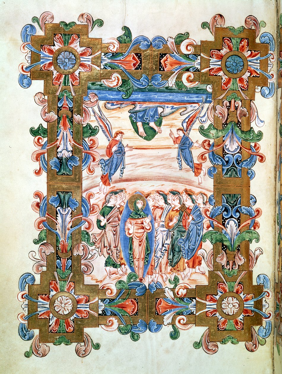 Ms 274 (Y-6) fol.81v Kristi himmelfart, fra Missalet til Robert av Jumieges, ca. 1016 av English School