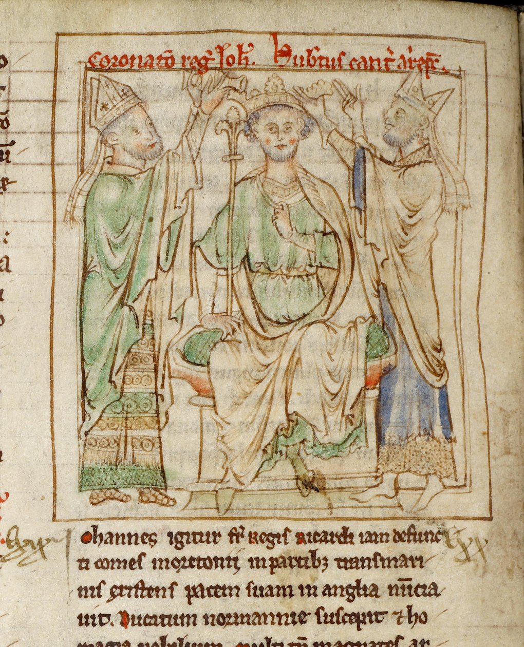 Ms 6712 (A.6.89) fol.144v King John (1167-1216), miniatyr fra 