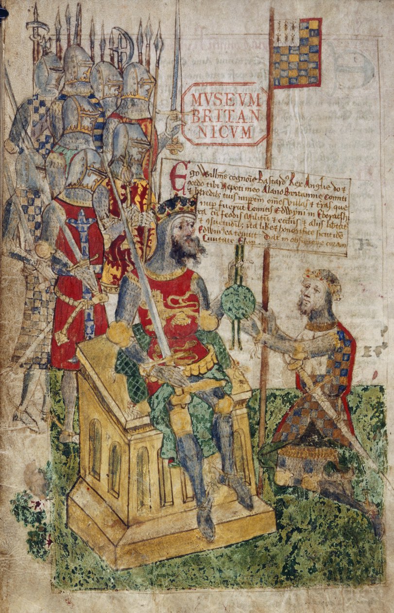 Ms Cotton Faustina B. VII, f.27 William I og jarl av Brittany, fra 