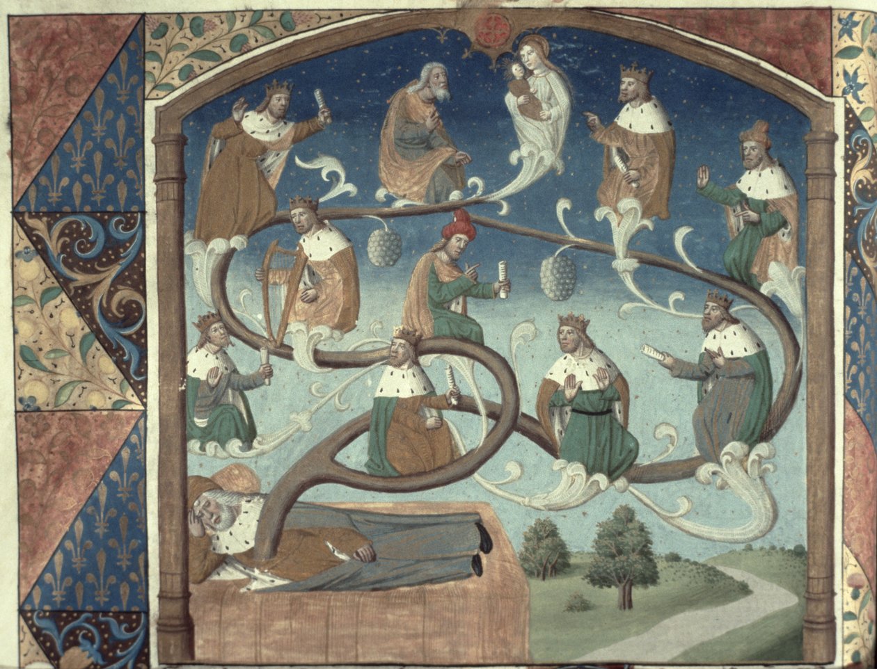 Ms Hunter 36 f.36v God, fra Hunterian Psalter, ca. 1170 av English School