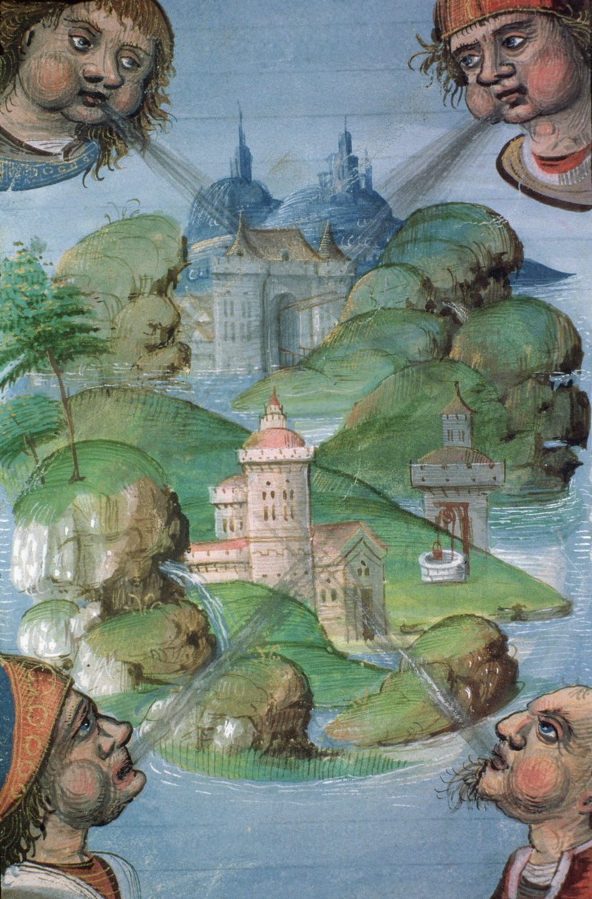 Ms Hunter 9 f.47v City, fra Hunterian Psalter, ca. 1170 av English School