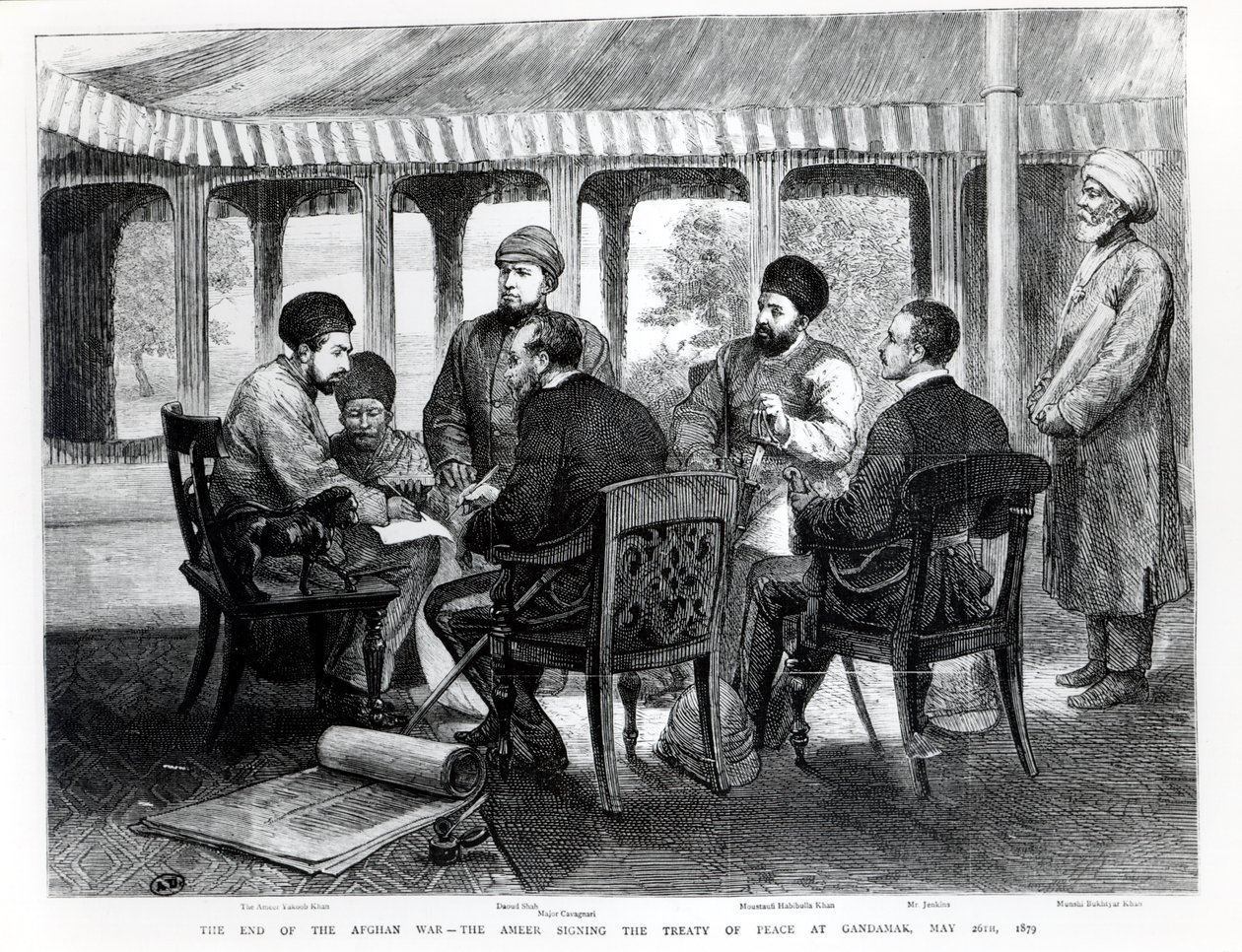 Muhammad Yaqub Khan (1849-1923) undertegnet fredsavtalen i Gundamak 26. mai 1879 av English School