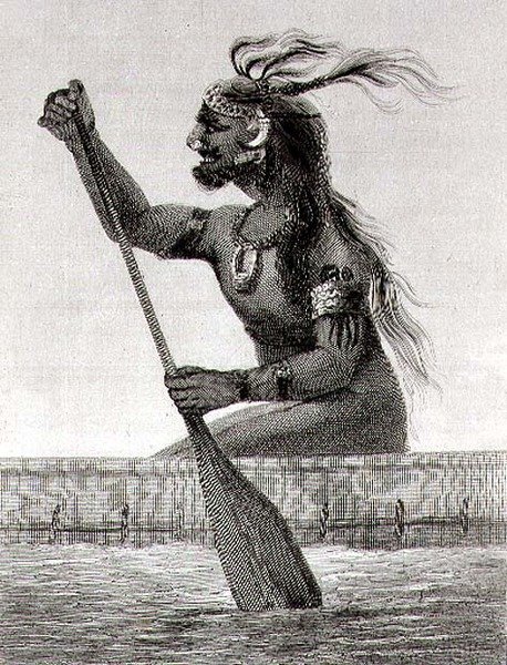 Innfødt av New Guinea, gravert av S. Bull (gravering) av English School