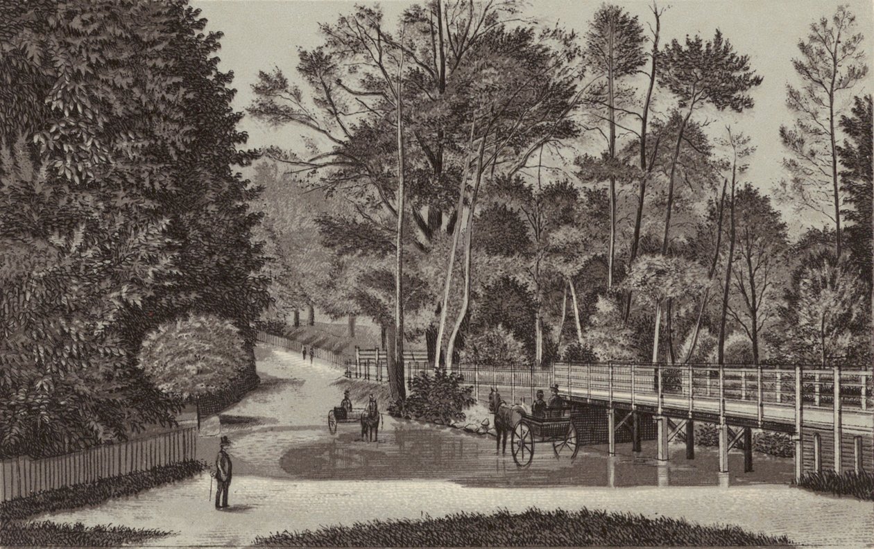 Newbury: Sandleford Water (litografi) av English School