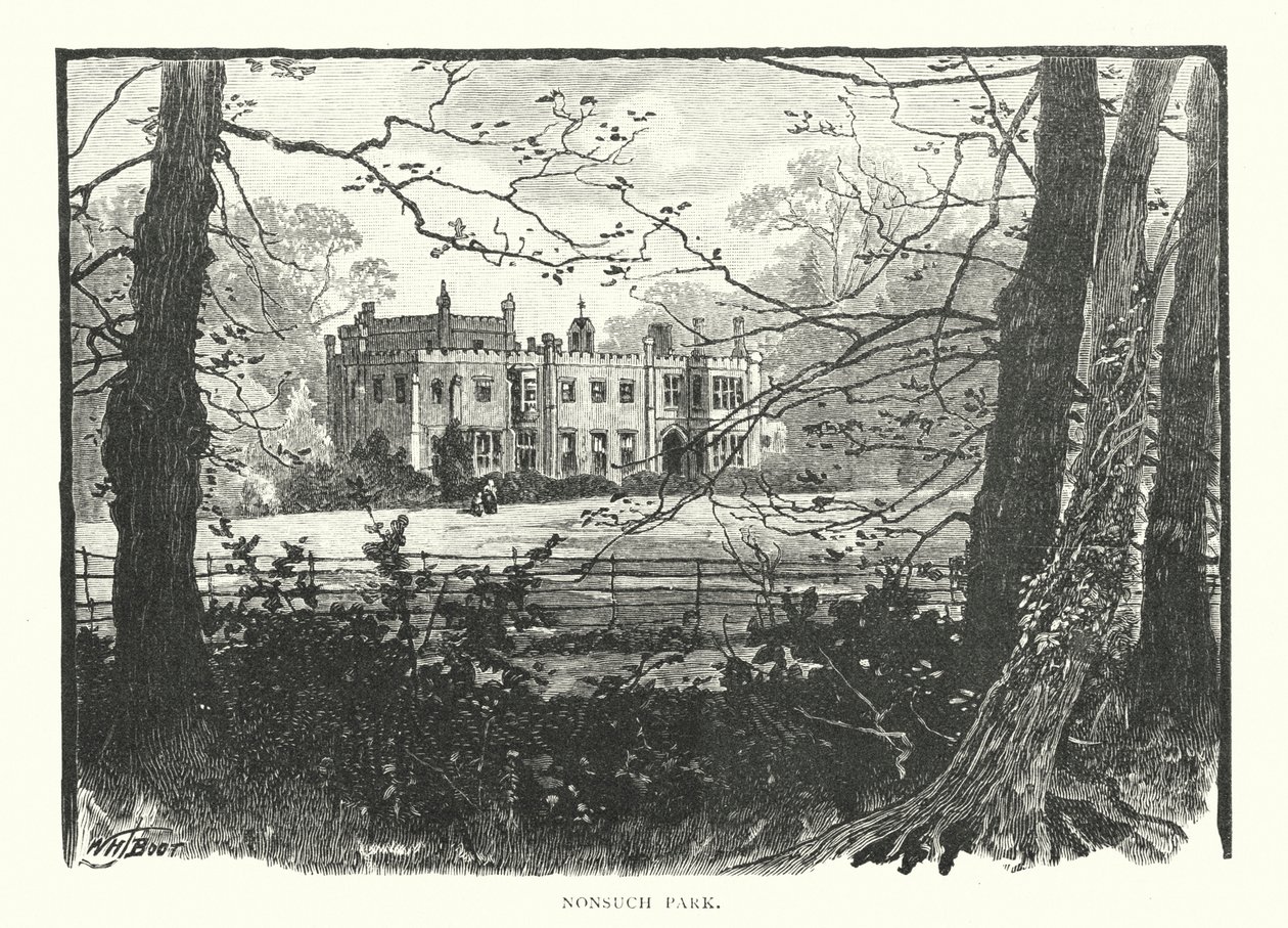 Nonsuch Park (gravering) av English School