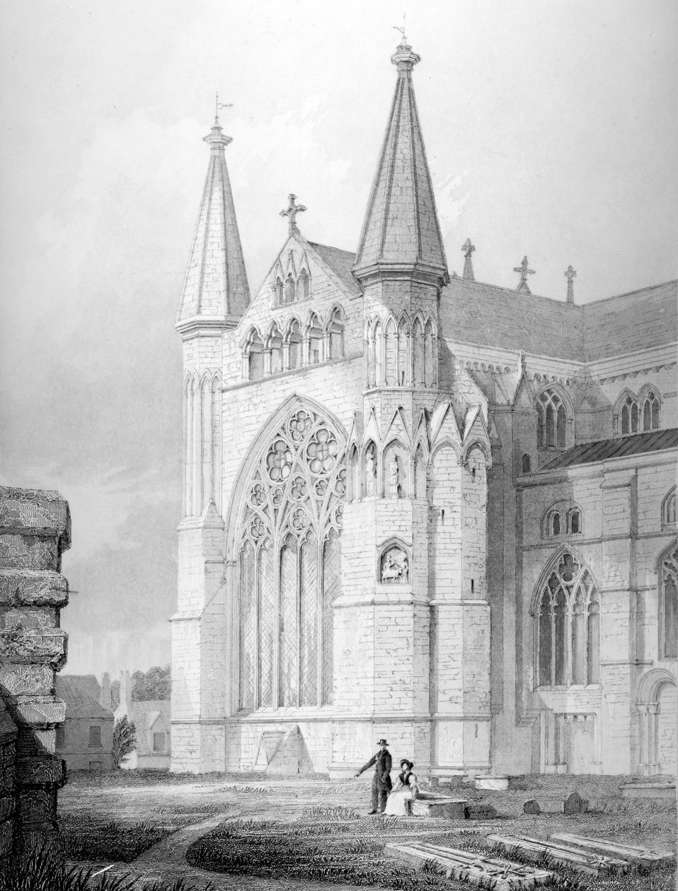 North End of Durham Cathedral, 1843 av English School