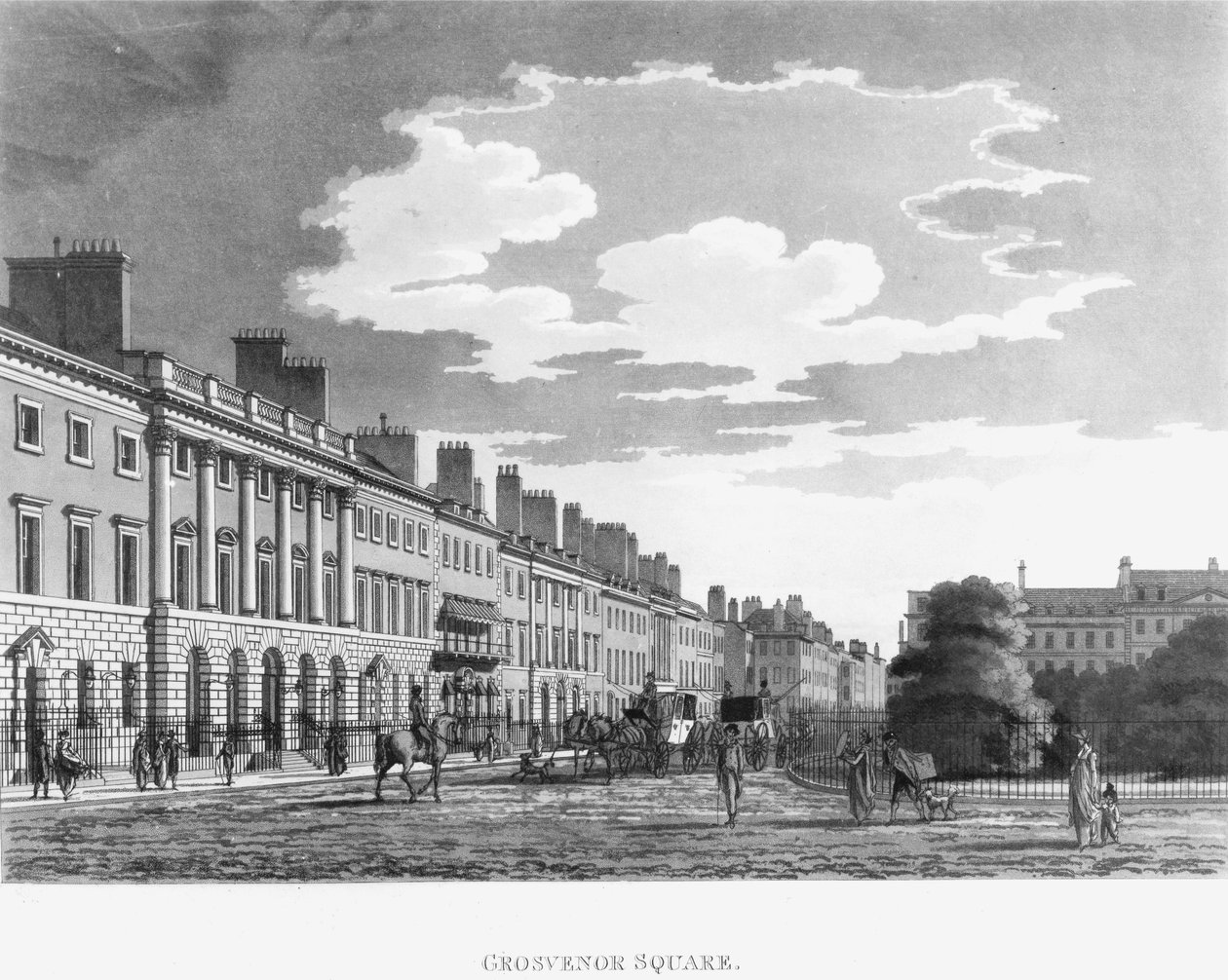 Nordsiden av Grosvenor Square, 1800 av English School