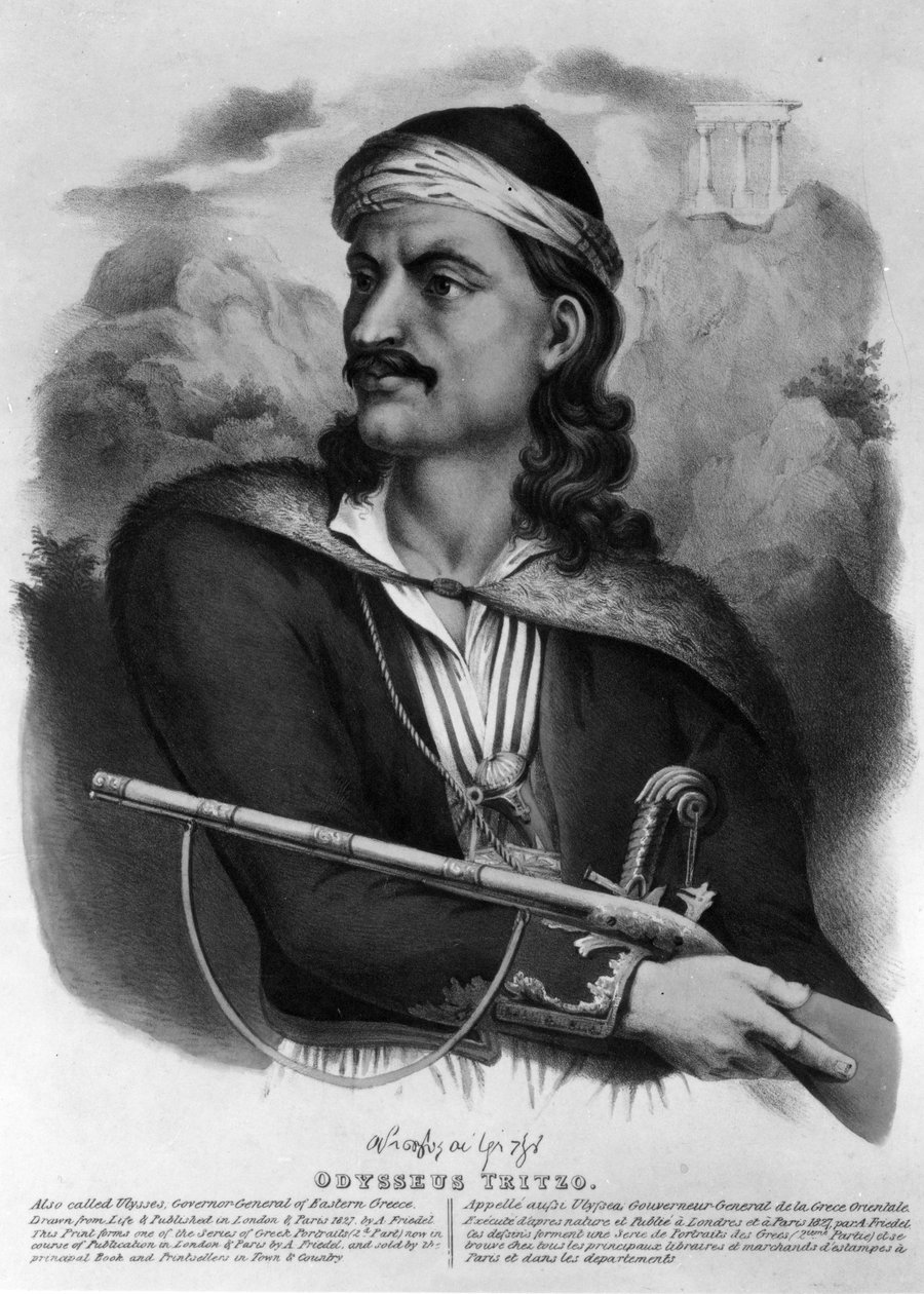 Odysseus Tritzo, 1827 (litografi) av English School
