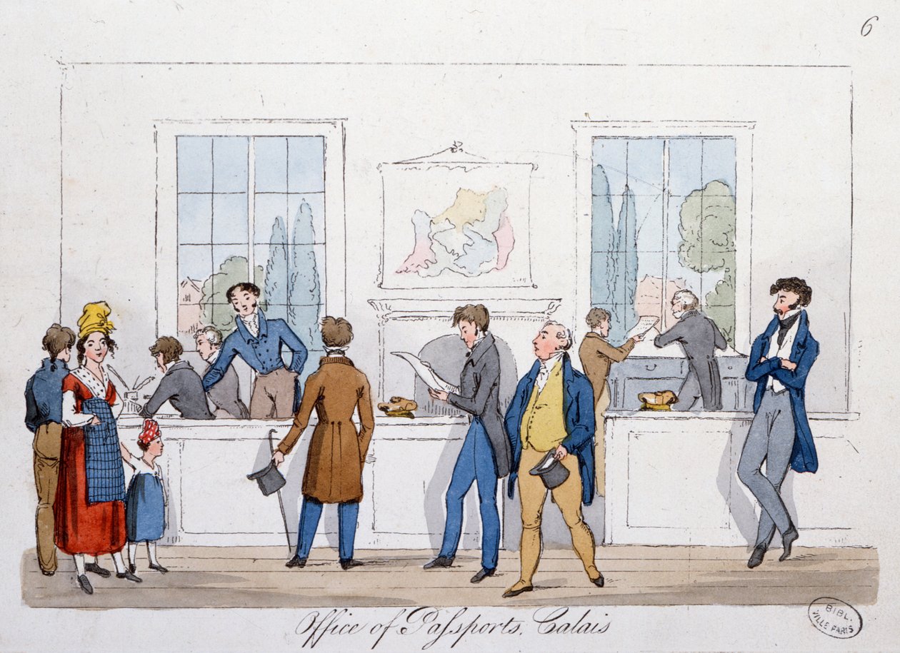 Kontor for pass i Calais, 1822 av English School