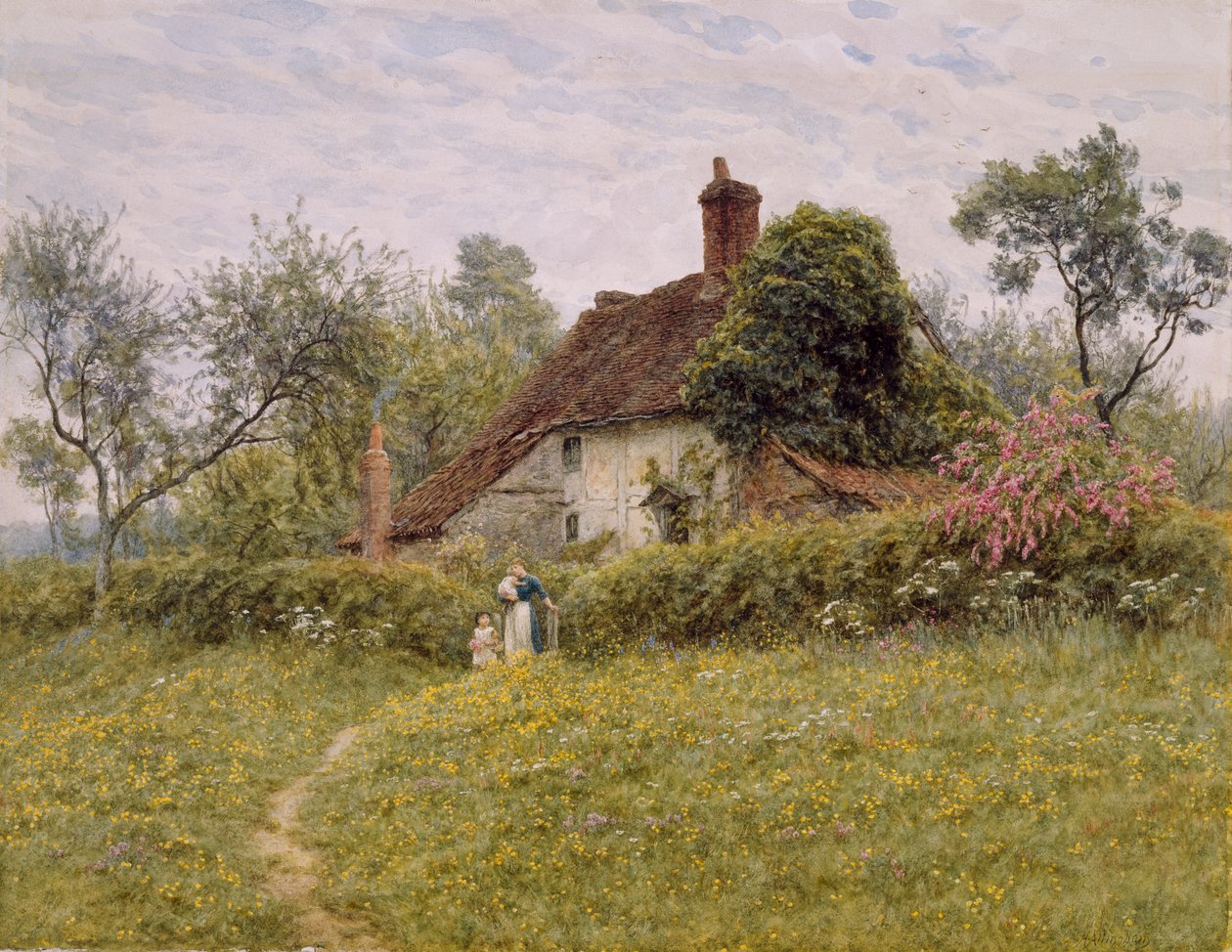 Gamle hytter på Pinner, 1895 av English School