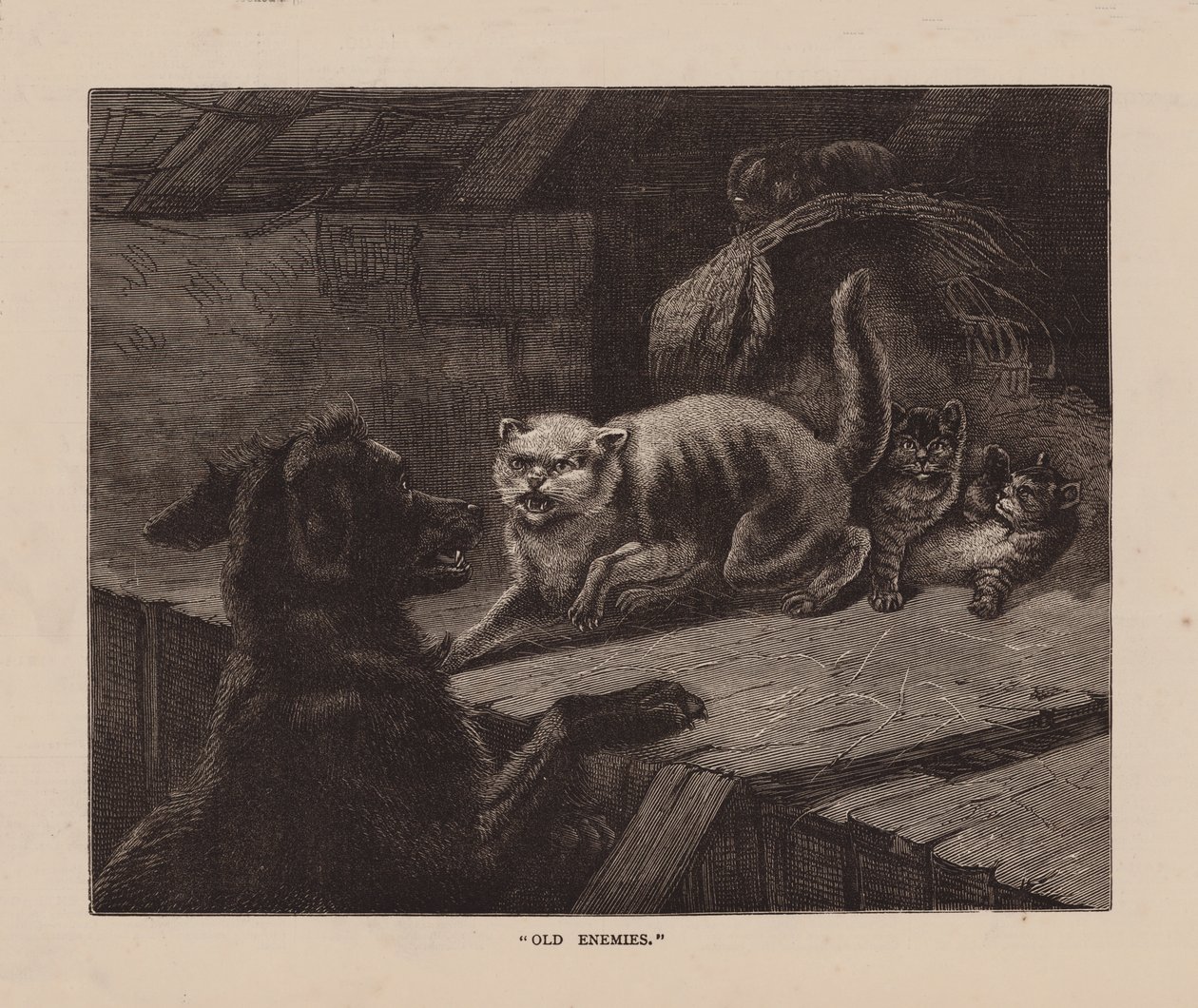 quot;Gamle fienderquot; (gravering) av English School
