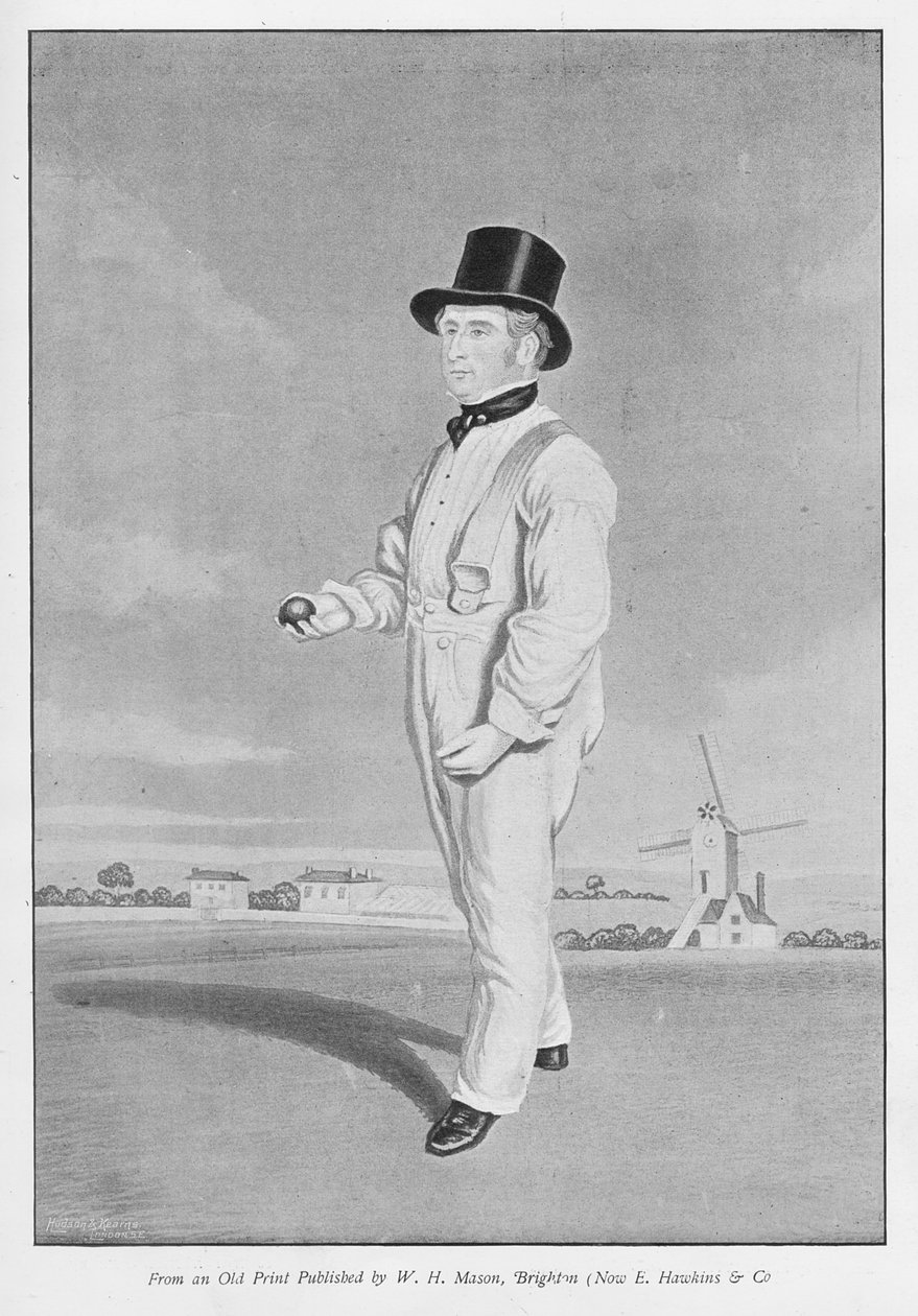 Old Lillywhite, fra et gammelt trykk utgitt i Famous Cricketers and Cricket Grounds, utgitt av Hudson og Kearns, 1895 av English School