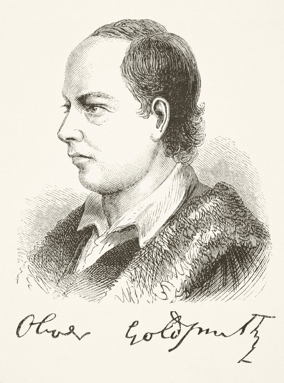 Oliver Goldsmith, fra 'The National and Domestic History of England' av William Hickman Smith Aubrey (1858-1916) publisert London, ca. 1890 av English School