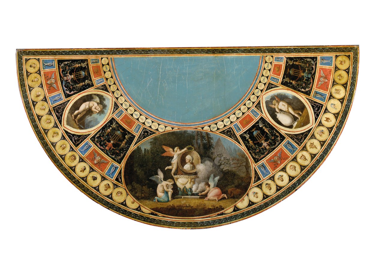 Ett av et par George III te-bord, muligens irsk, ca. 1780 (svart og gull, japansk og polykromt dekorert tre) (se også 3056799-803) av English School