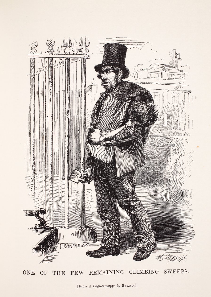 En av få gjenværende skorsteinsfeier, fra daguerreotypien av Richard Beard, illustrasjon fra London Labor og London Poor av Henry Mayhew, pub. 1862 av English School