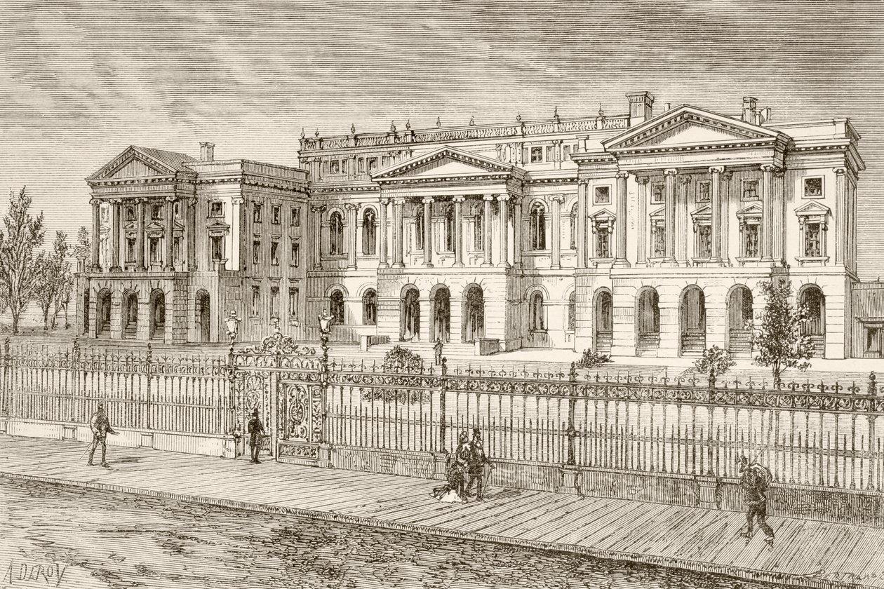 Osgoode Hall, Toronto, Canada (litho) av English School